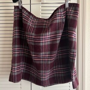 Lane Bryant/Venezia vintage wool & polyester mini skirt Size 20W. Burgundy &Pink
